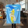 Marge Simpson Printed Flannel Blanket, soft throw for bedroom sofa, washable, fan merchandise, great gift.