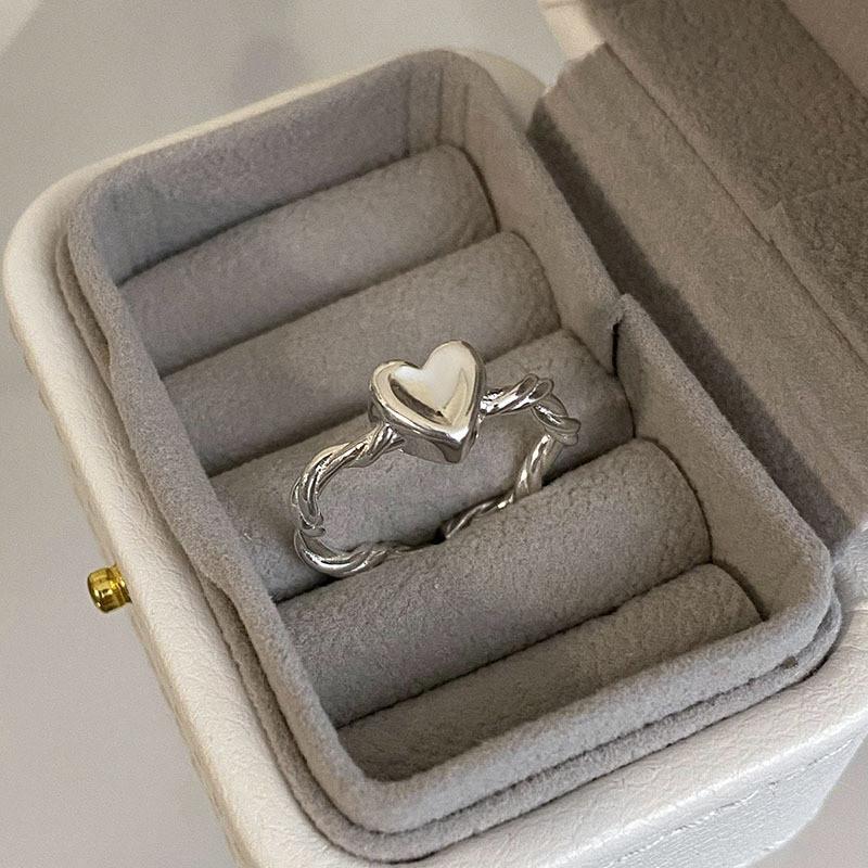 

Модное кольцо из меди в форме сердца для женщин с регулируемым размером для универсальной носки
