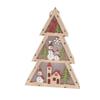 Wooden Christmas Tree Pendant Battery Powerd Lightweight Light Hanging Ornament for Home Shopwindow