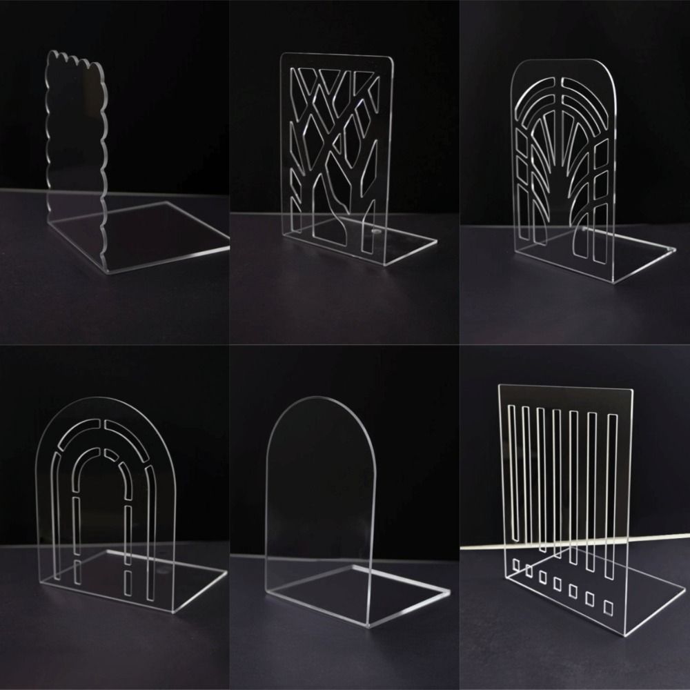 Space-saving Desktop Acrylic Book Storage Rack Transparent Black Bookshelf Back-to-School Season