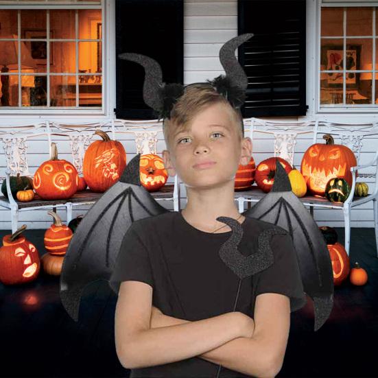 1 Set Teufelsflügel mit Haarband, realistisch aussehendes, ultraleichtes Halloween-Cosplay-Kostüm, Fotografie-Requisite