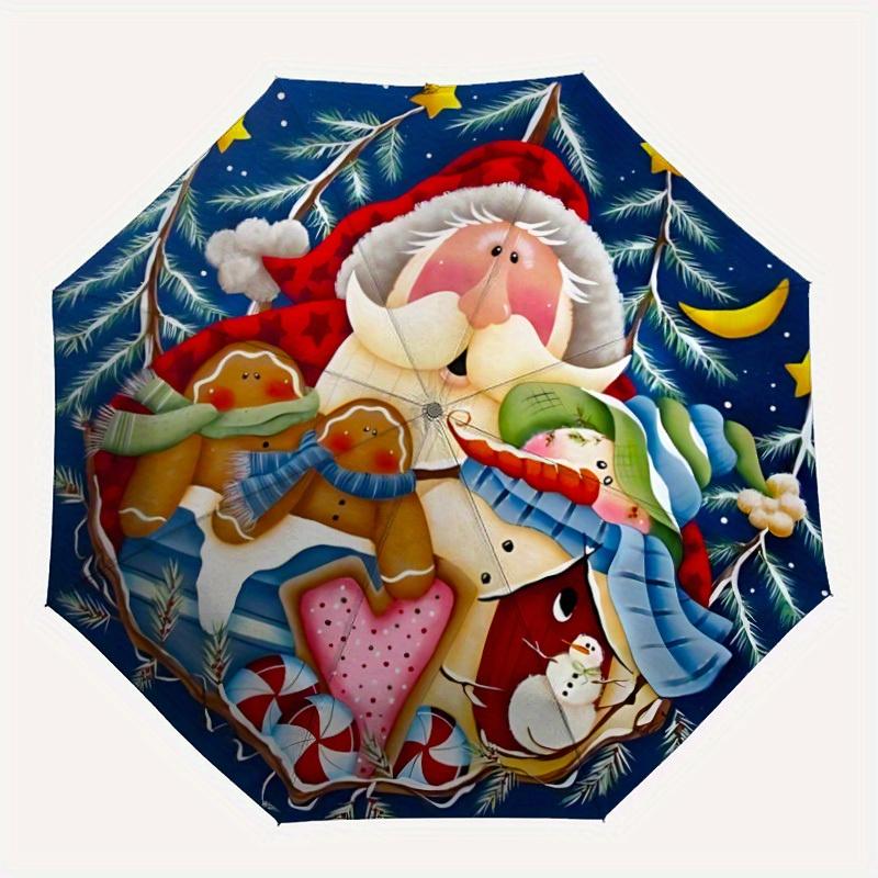 1pc Christmas Santa Claus Automatic Open/close, All-Season Portable Folding Umbrella for Friends, Travel, Everyday yy250812205