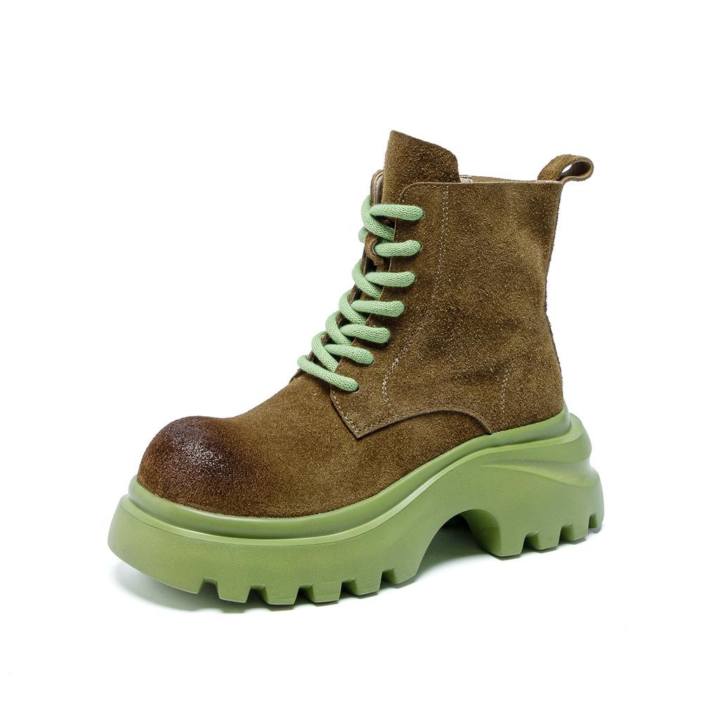 Martin boots new leather thick-soled cm heightened super lightweight rhubarb boots