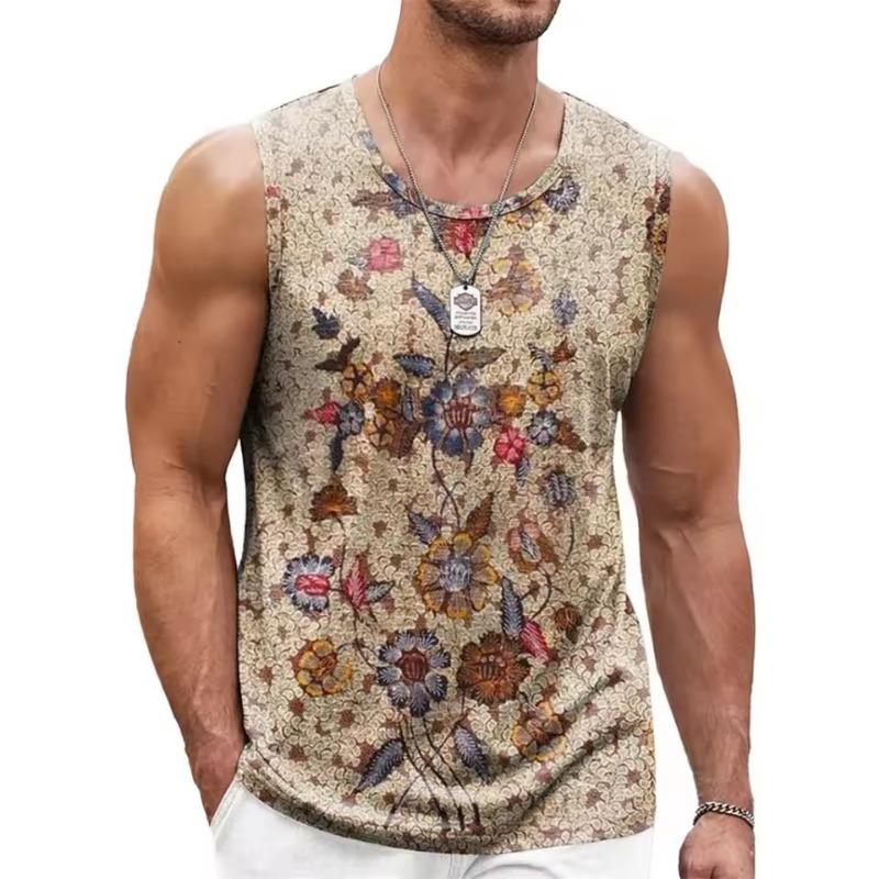 

Мужские ретро этнические графические майки 2025 лето женские повседневные 3D-принтованные быстросохнущие футболки-безрукавки модные футболки 6XL