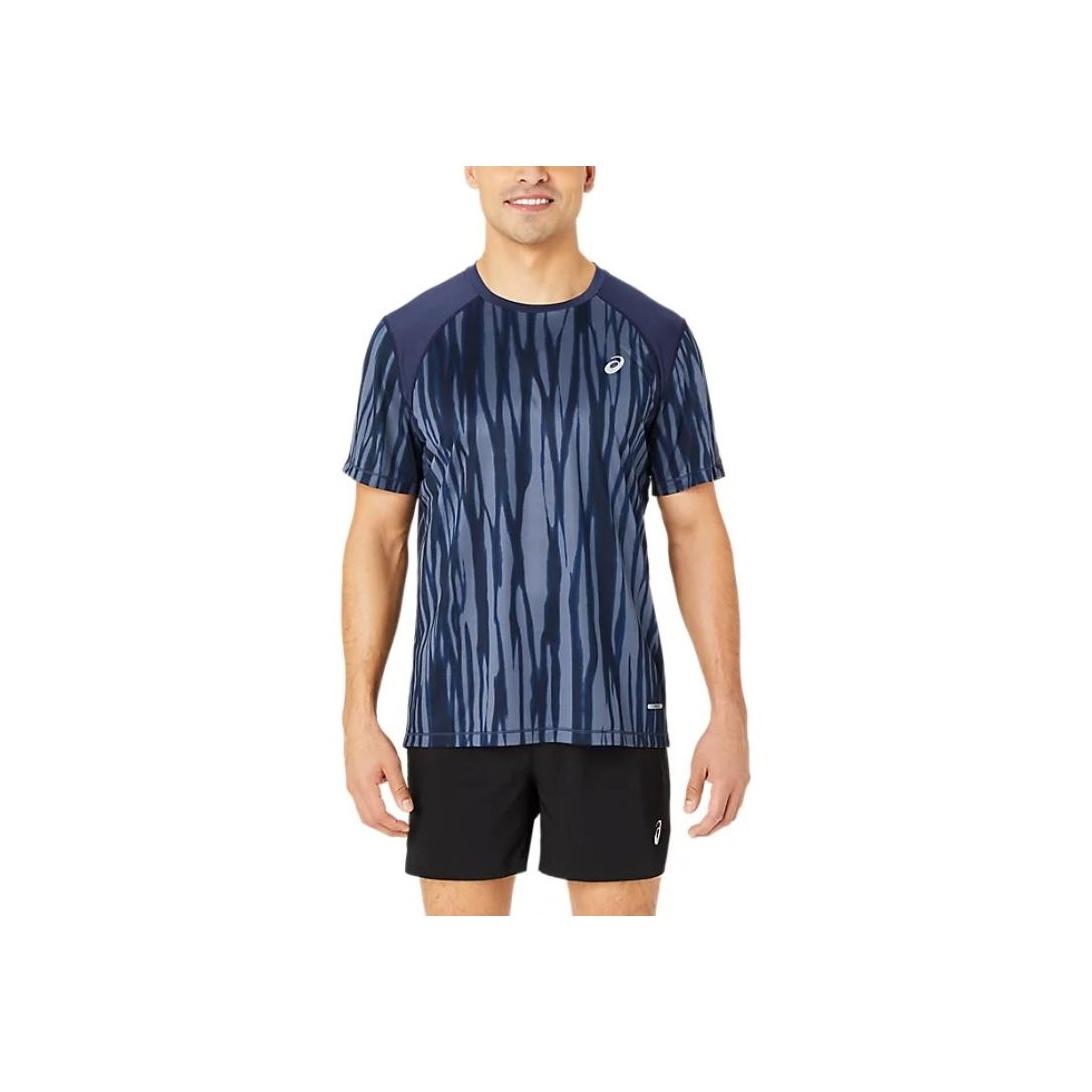 

Asics Футболка с круглым вырезом для бега по шоссе, дышащая, с коротким рукавом, мужская, синяя 2011D092-400 M