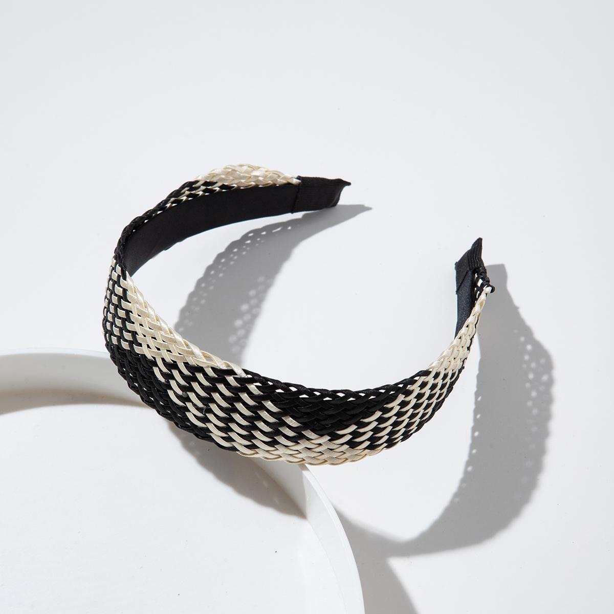 

Повязка на голову шириной 4 см, имитация ротанга, простой стиль, нескользящая, с узлом, головной убор, аксессуары для волос для женщин