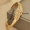 Vintage Bohemian Style Shiny Artificial Zircon Leaf Open Bracelet for Women Suitable for Daily Wear