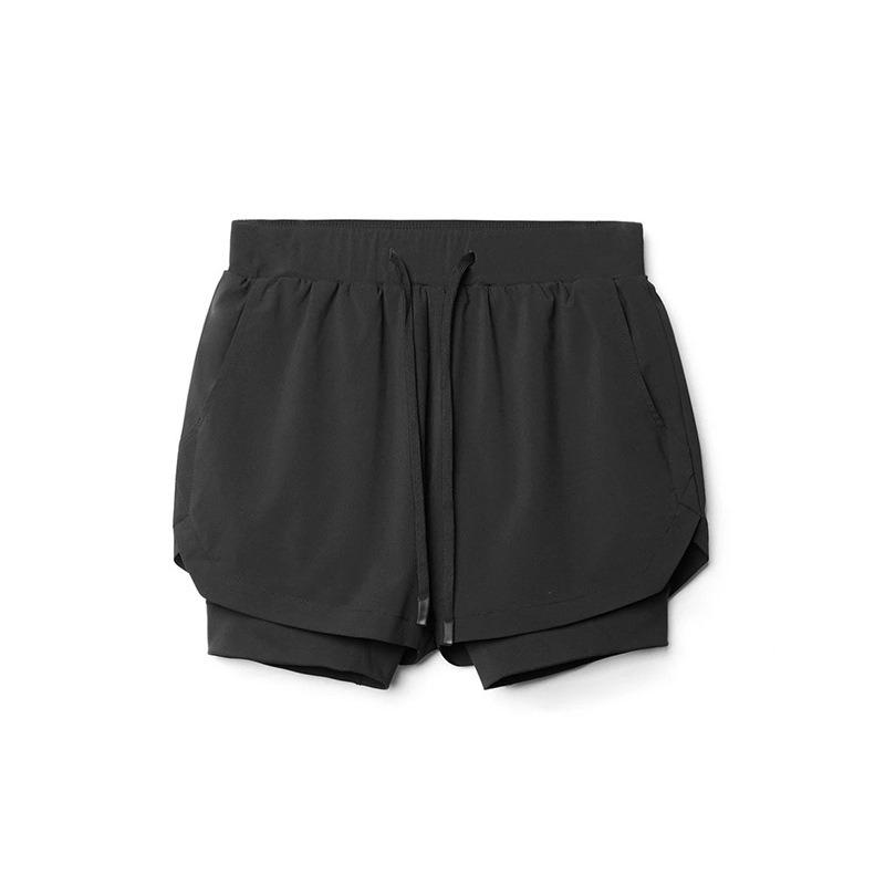 Herren 2-in-1 Kompressionsshorts Elastischer Bund Mit Handytasche Fitnessbekleidung