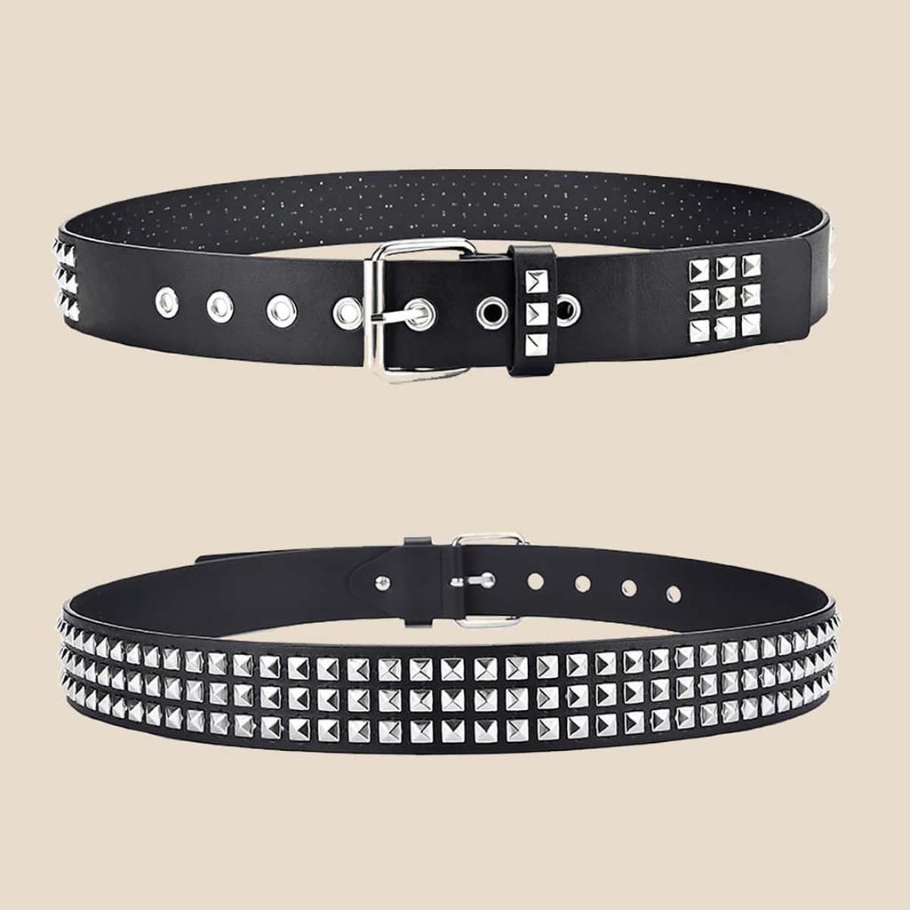 Unisex Punk Rock Y2K Rivet Belt – European & American Fashion in Heavy Metal Style