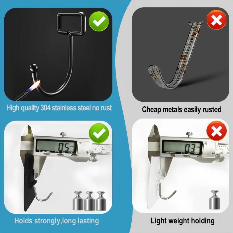 Stora krokar Heavy Duty 22 lbs vattentäta självhäftande väggkrokar spikfria genomskinliga vattentäta krokar för kök badrum