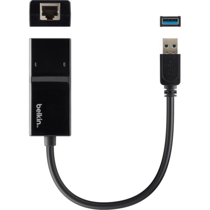 Adaptateur réseau usb 3.0 - belkin - gigabit ethernet - superspeed - noir - 10/100/1000mbps