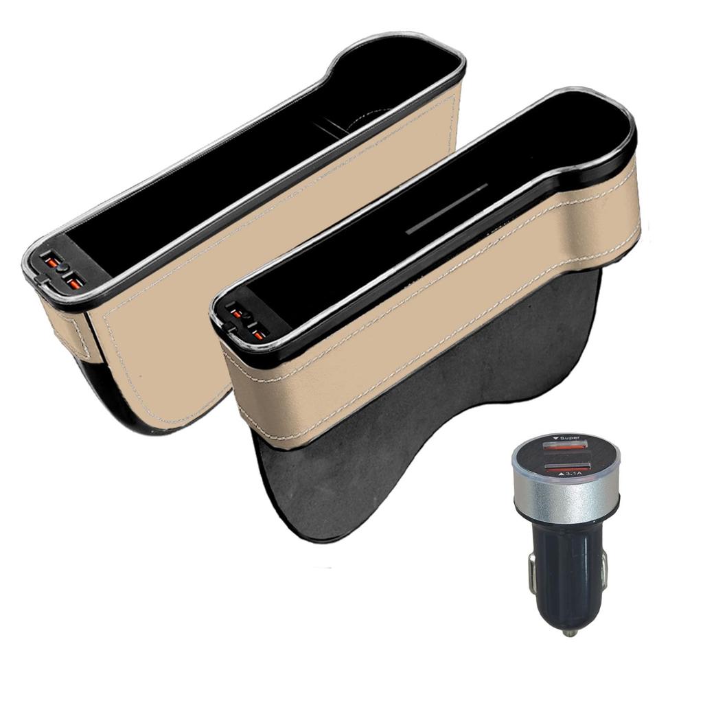 Misoso Car Side Storage Seat Gap Storage LED Atmosphere Large Small Item Drink Seat Seat and Passenger Set of 2 Box, Pocket, Box, 7-Color Light,