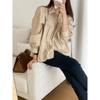 Casual Puff Sleeve Pleated White Shirts for Women Fashion Patchwork Simple Single Breasted Loose Blouses Tops Women Solid Lapel Vintage Blouse 26288