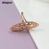 SIMJOO Anel de junta de zircônia geométrica com design de moda em ouro rosa
