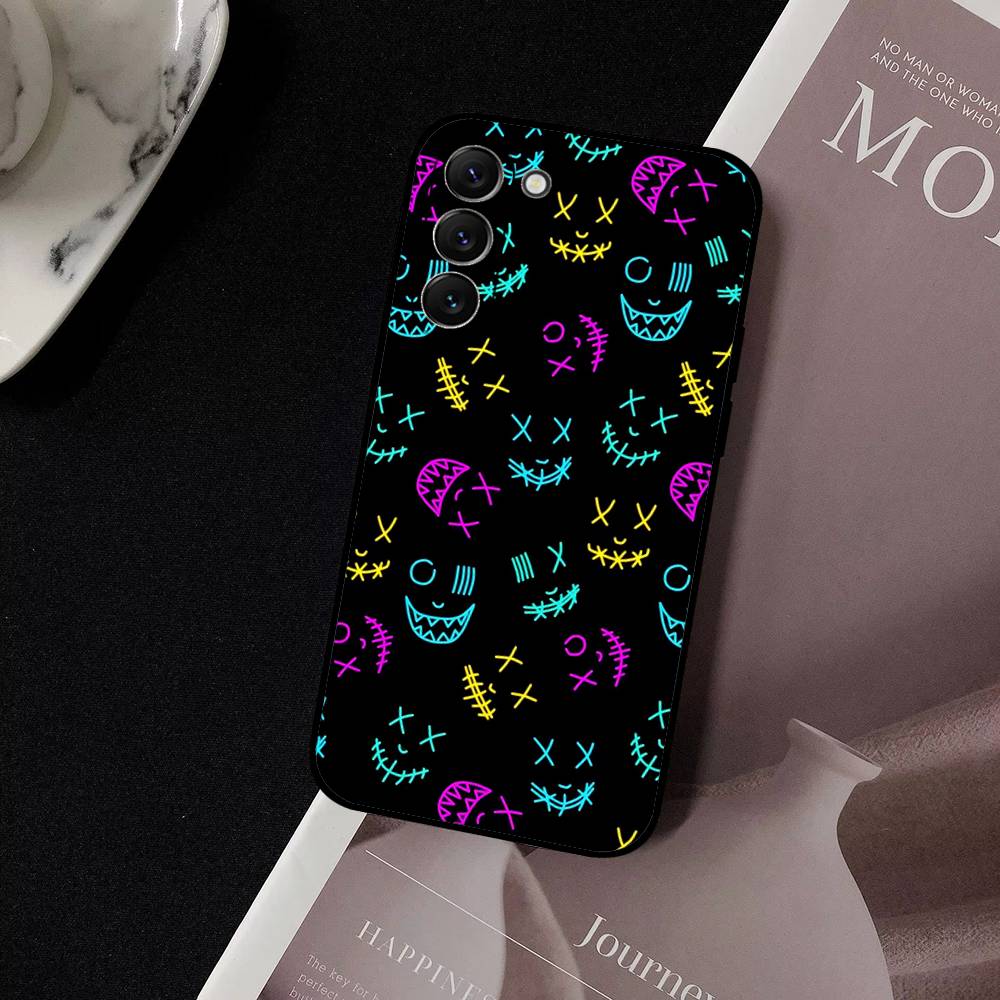 D-Devils-faces-S Phone Case For Samsung S24, S25 22,30,Note20,Lite,Ultra,5G,Plus,FE Black Cover
