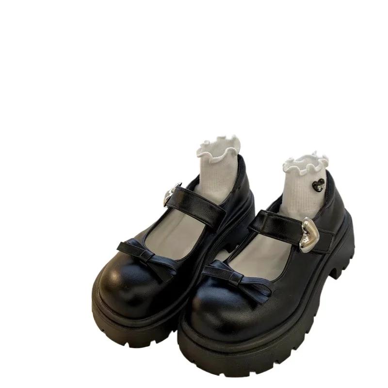 Módní dámské boty ve výprodeji 2025 Mary Janes Dámské vysoké podpatky Platforma Ležérní lodičky Dámské Jednobarevné Kulatá špička Střední podpatek Boty s mašlí Dámské