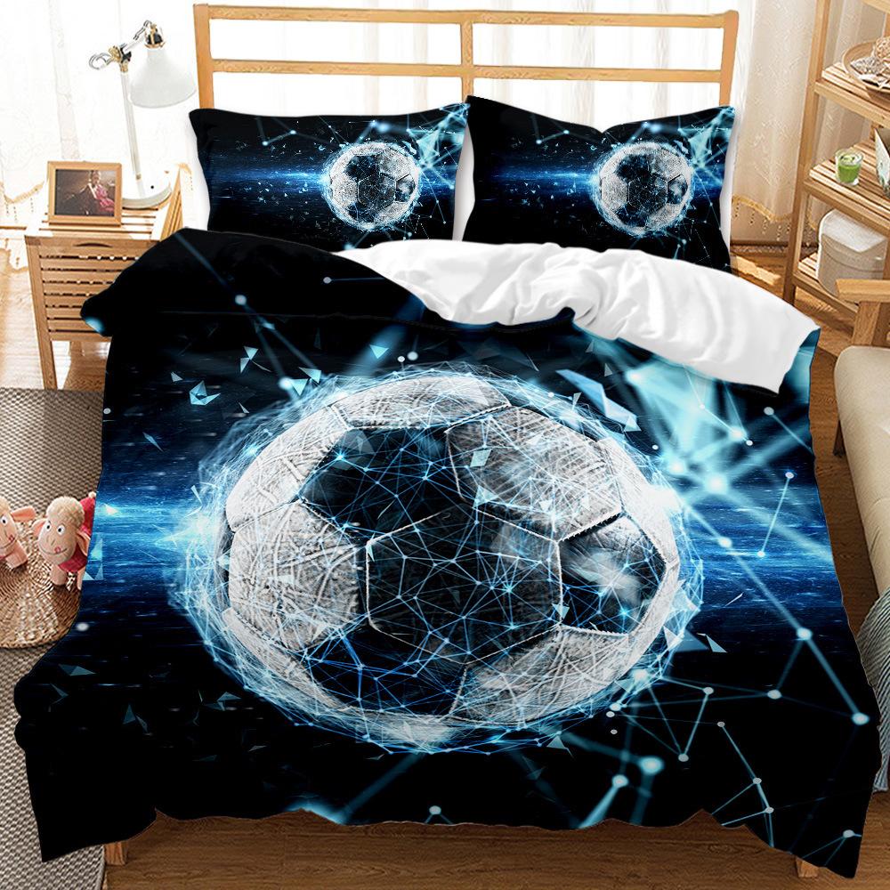 Sports Football Kit Three-Piece Quilt Cover Wish Bedding