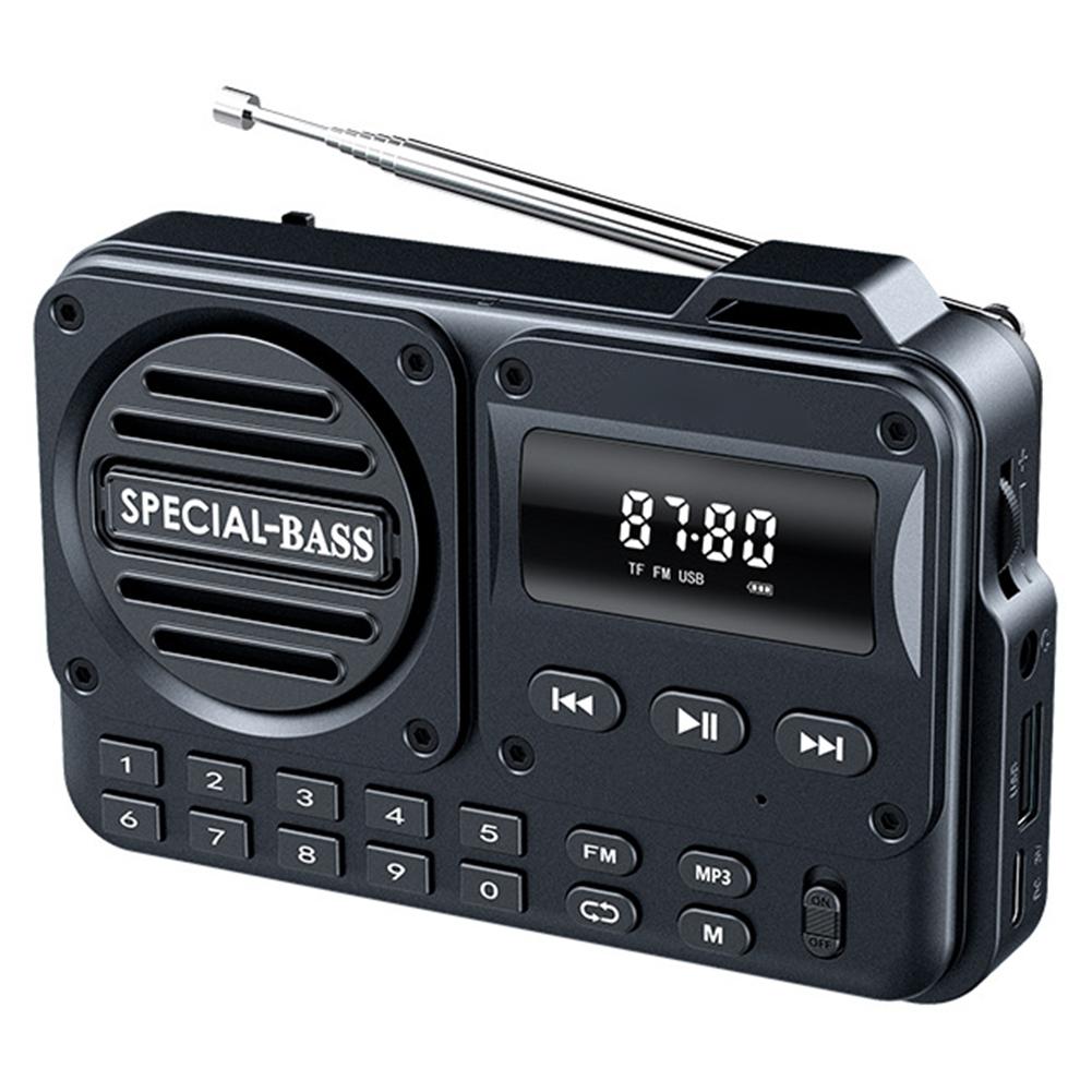 Mini Transistorradio mit Lautsprecher 2000mAh Batteriebetrieben Radio Bluetooth-kompatibel/TF Wiederaufladbar zum Laufen Radfahren