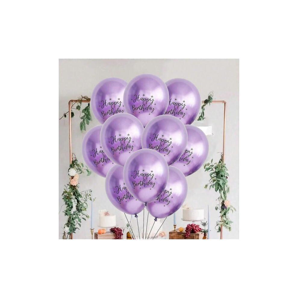 (20pcs Sequin Balloons,Purple)10pcs Birthday Balloons & 20pcs 12" Printed Latex Balloons Set for Party Christmas Graduation