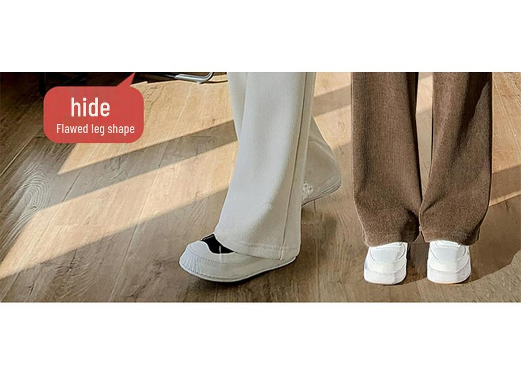 Maternity High-Waisted Pinstripe Wide-Leg Pants - Spring/Autumn Drapey Abdominal Support Trousers