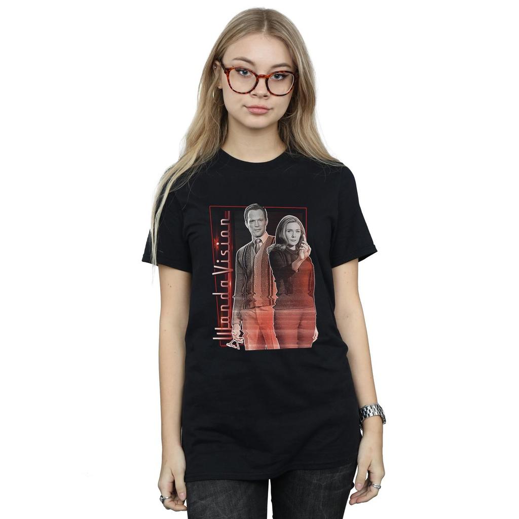 Marvel Womens/Ladies WandaVision Interference Pose Cotton Boyfriend T-Shirt