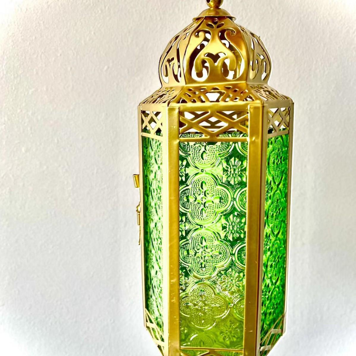 Классический марокканский стеклянный подсвечник из золота и железа 11*9.5*25CM