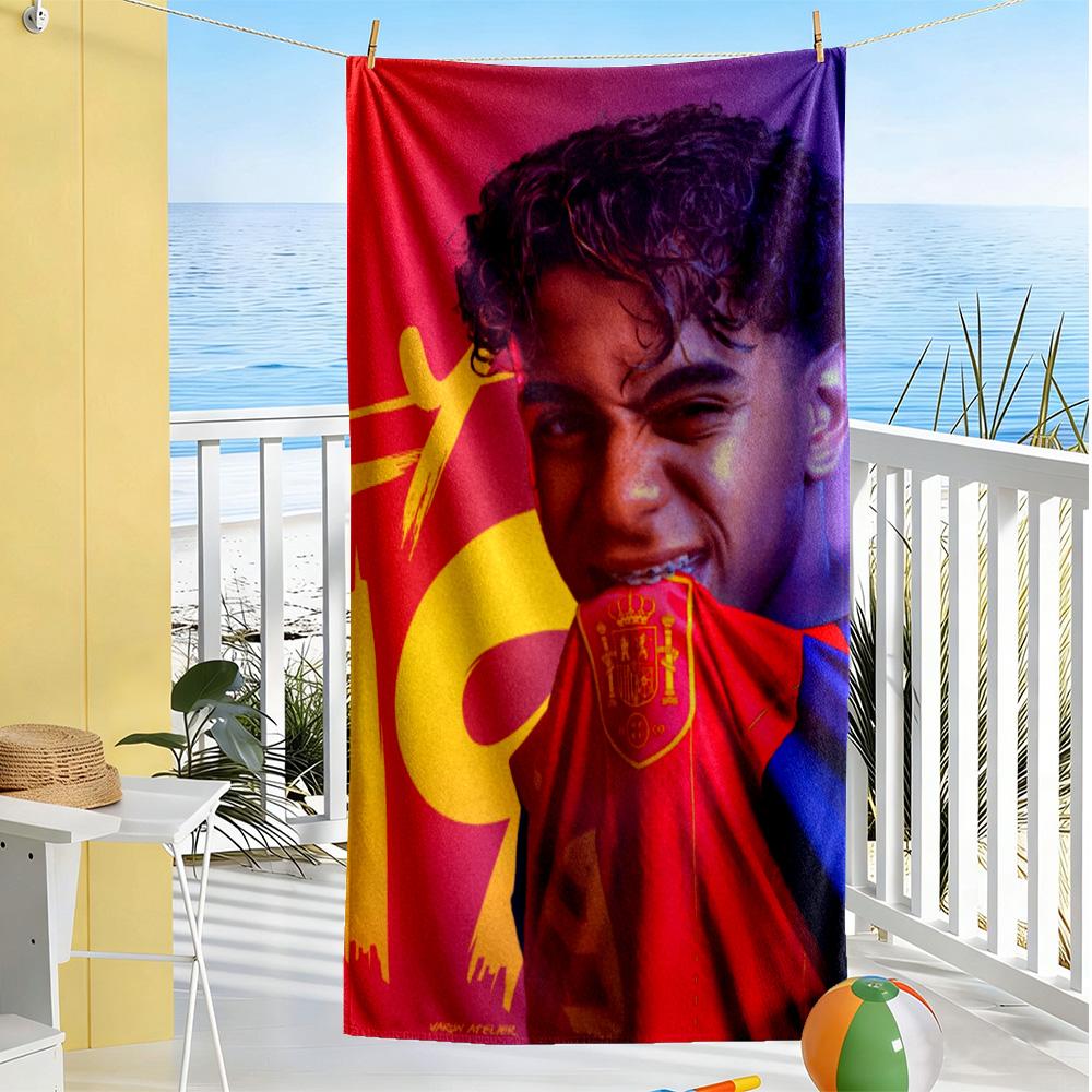 Yamal Fc Barcelona Debut Celebration Beach Towel Quick-Dry Soft Microfiber Comfortable Lightweight Perfect for Traveling Yoga Camping and Swimm