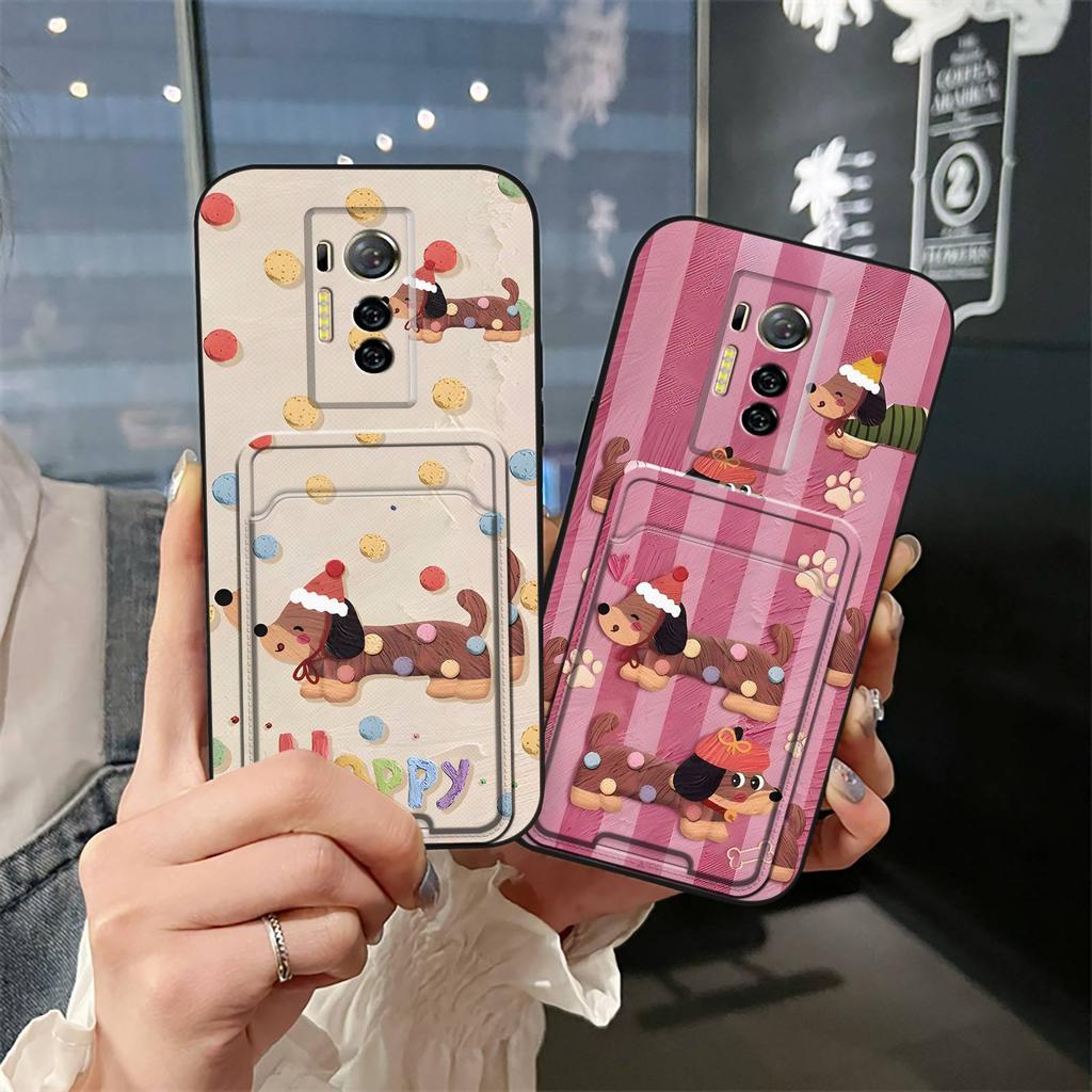 Fashion Design Anti-knock Phone Case For Tecno Phantom X/AC8 Graffiti Back Cover Silicone Durable Cartoon Card bag Cover