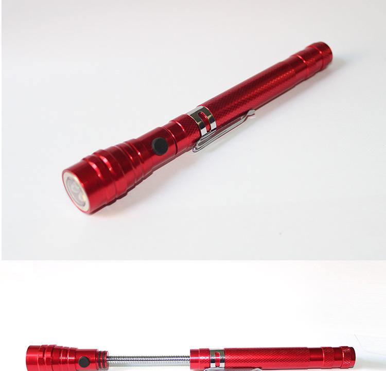 Retractable Multi-Functional Magnetic Telescopic Flashlight with Double-Headed 3LED Pen Light and Work Light