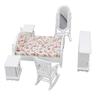 6pcs Set Dollhouse Bedroom Furniture 1:12 Scale Miniature Exquisite DIY Simulation Wooden Doll