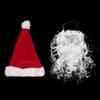 Santa Claus Beard Curly Fluffy Costume Adults/Kids Christmas Performance Santa Fake White Handlebar Mustache for Cosplay Party