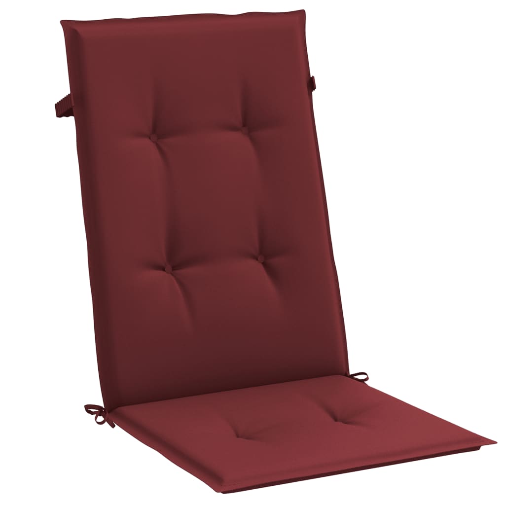 High Back Chair Cushions 4 Pcs. Melange Wine Red 120x50x4 Cm Fabric