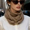 Soft Satin-Texture Magnetic Buckle Scarf Wrinkle-Resistant Neck Warmer Elegant Neck Scarf  Gift