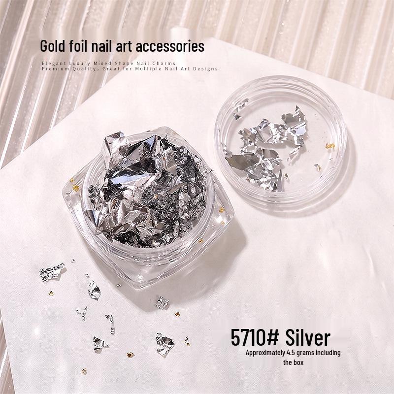 Japanese Gold & Silver Foil Nail Art Flakes: DIY Gel Polish Patches for Photo-therapy and Jewelry Design