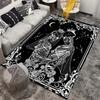Romantic Skeleton CoupleRug forGothic WeddingDecorBlack and White Skull CarpetDark RomanceAnti slip carpet can be machine washed