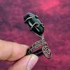 Green Fire Labradorite Ring Adjustable Ring Copper Wire Wrapped Gemstone Jewelry
