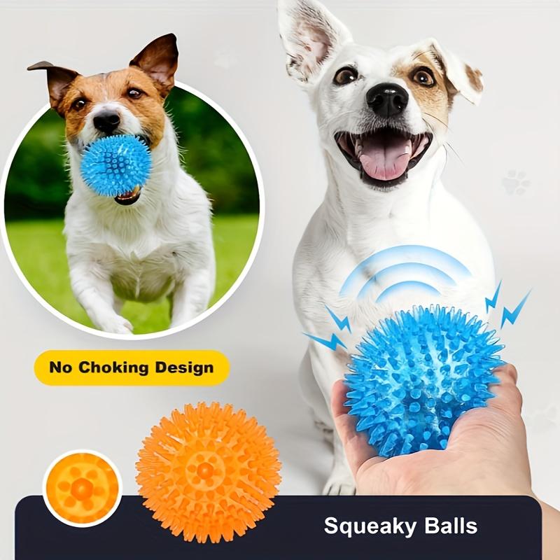 6 palline giocattolo resistenti per cani: Palline squittenti per la pulizia dei denti, il digrignamento e l'addestramento - Sicure per cani di piccola taglia e senza BPA, giocattoli per animali domestici