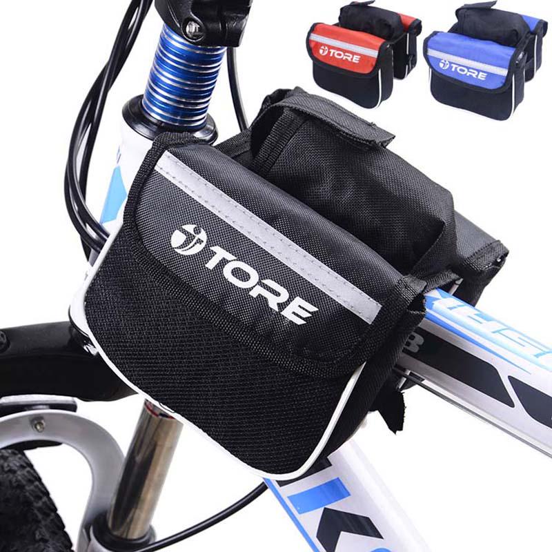 Bike Cycling Bicycle Frame Pannier Saddle Front Tube Bag Double Sides Bags