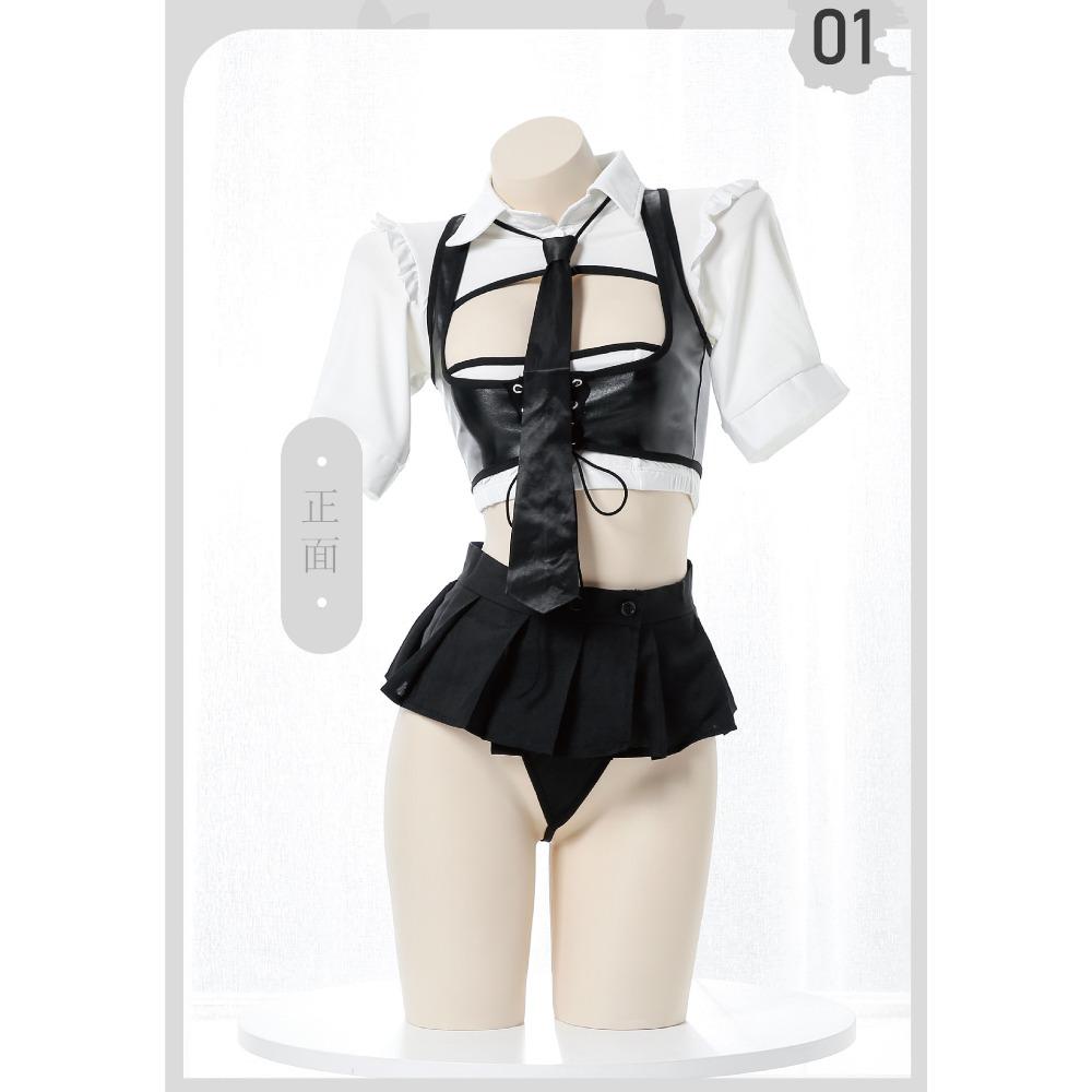 Under The Moon Whispering Sexy Underwear Hollow Female Instructor Uniform Passion Seduction Adult Miniskirt Sex Products Game Outfit