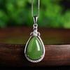 Tancise 925 Sterling Silver Classic Women Jade Necklace Pendant Zircon Fashion Gift