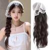 Floral Half Headband Wig Bohemia Long Wavy Hair Lace Headscarf Headband Wig  Women