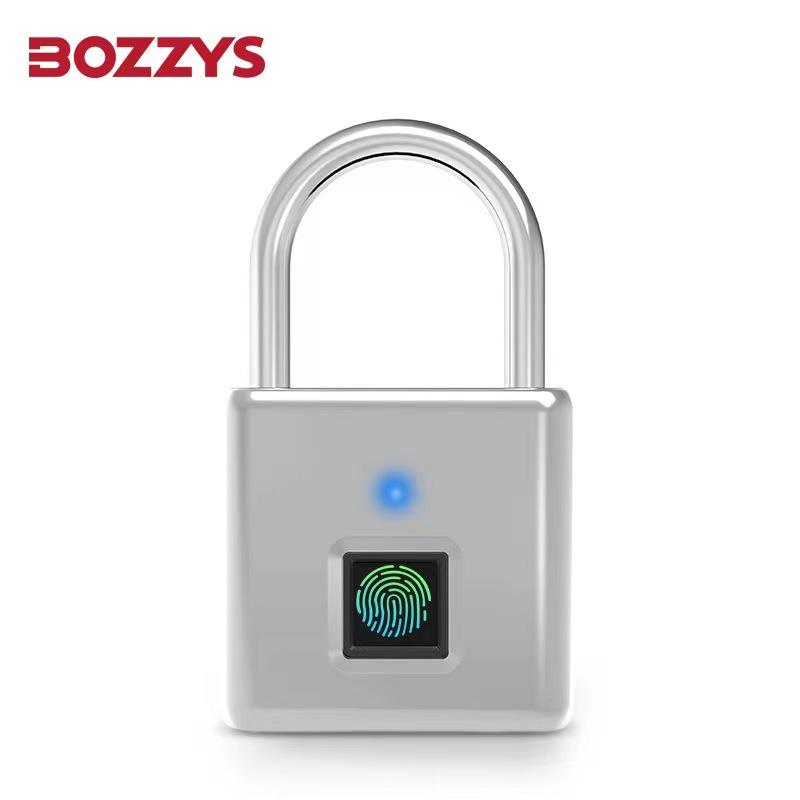 

Замок BOZZYS Fingerprint Lock Type-C с возможностью подзарядки, противоугонный замок, прочный аккумулятор с длительным сроком службы, электронный замок из цинкового сплава, водонепроницаемый, класс защиты IP67 серебряный
