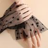 Pleated Tulle Flare Sleeve Elastic Detachable Wristband Polka Dot Fake Cuffs  Wedding Dress