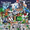 Compatible Lego Bricks: Minecraft Cave, War Village Puzzle for Boys, Birthday Gift