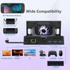 For Switch 2 TV Dock Station Charging Dock Base with Fan & 4K HDMI-compatible Gigabit Ethernet USB-C PD3.0 Charging for Switch 2
