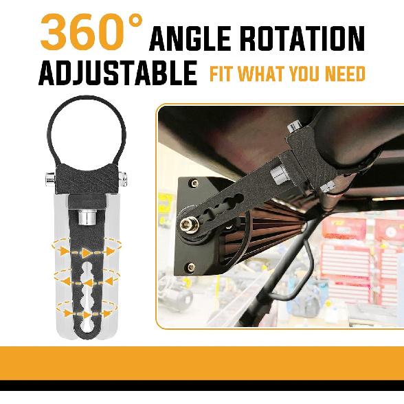 Wsays 1.75''  Side Roll Cage Bull Bar Clamps LED Light Mount Bracket Compatible With Ranger RZR Ace General Fit Arctic Cat YXZ Teryx ATV UTV