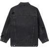 Levis Loose Comfortable Simple Distressed Fleece Long Sleeve Denim Jacket Women Jackets Black 002YY-0000