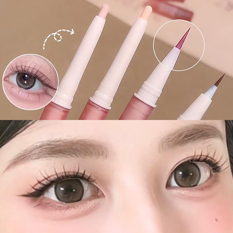 2 In 1 Lying Silkworms Eyeliner Pencil Nude Pink Under-Eye Matte Highlighting Shadow Pencil Eyeshadow Brightening Makeup Pencils