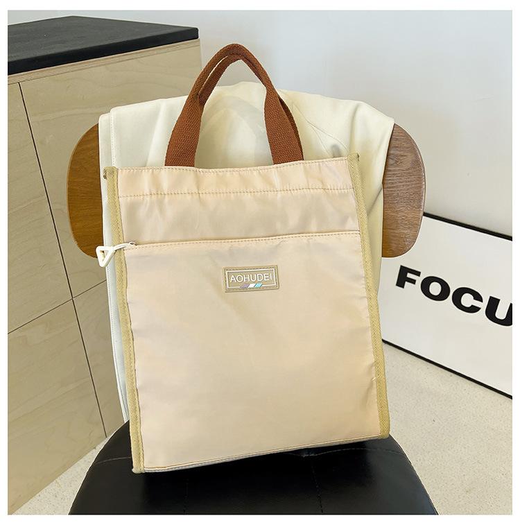 New Contrasting Color Portable Lunch Box Bag, Student Carry Bento Bag At Work, Make-up Bag, File Bag, Handbag.