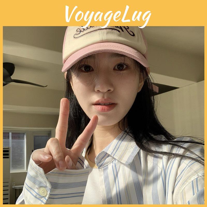Baseballkappe im Vintage-Stil, Rosa, für Damen, Stylisches Buchstaben-Design, Atmungsaktiver Sonnenhut, Schutz